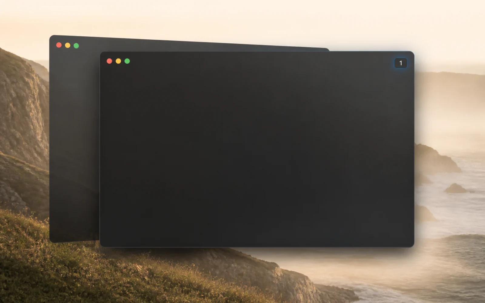A stack of three windows beside an expanded focus pane